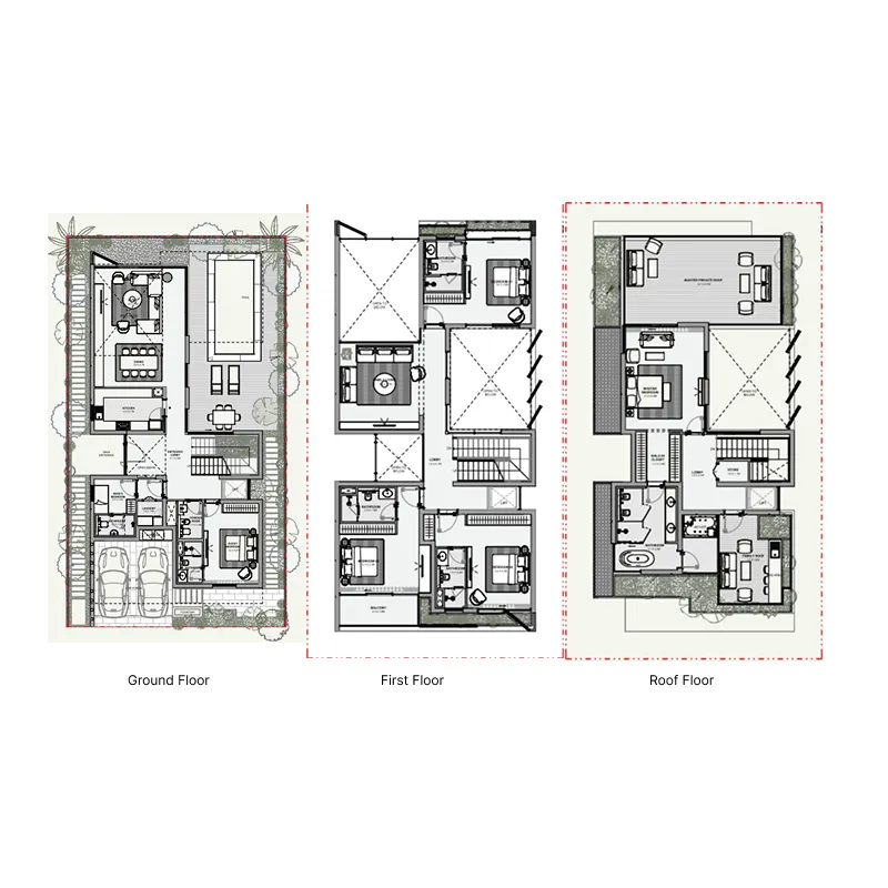 5.5 bedroom Villa floor plan at Azizi Florence