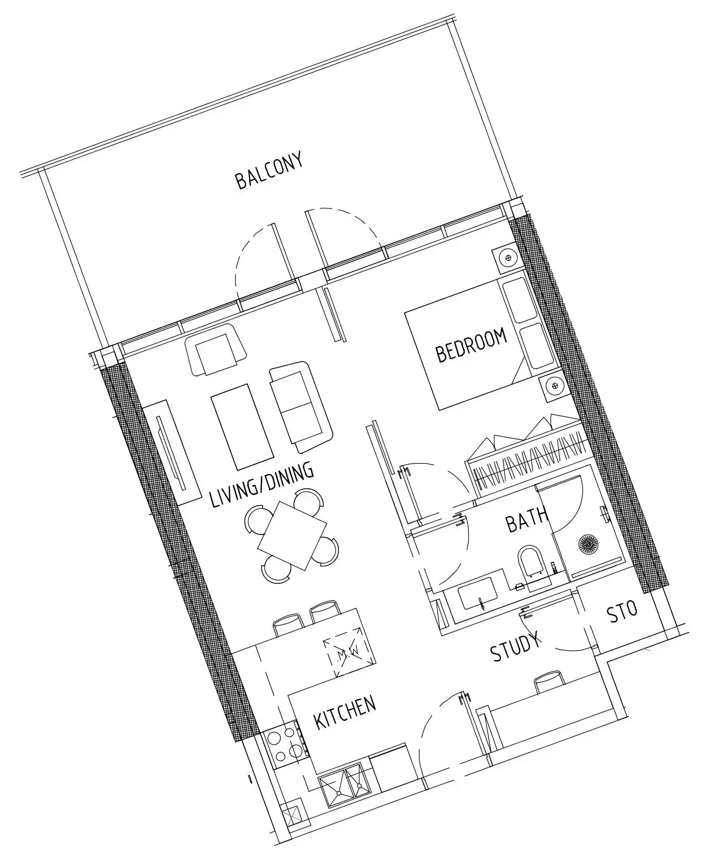 1 bedroom Apartments floor plan at Damac District