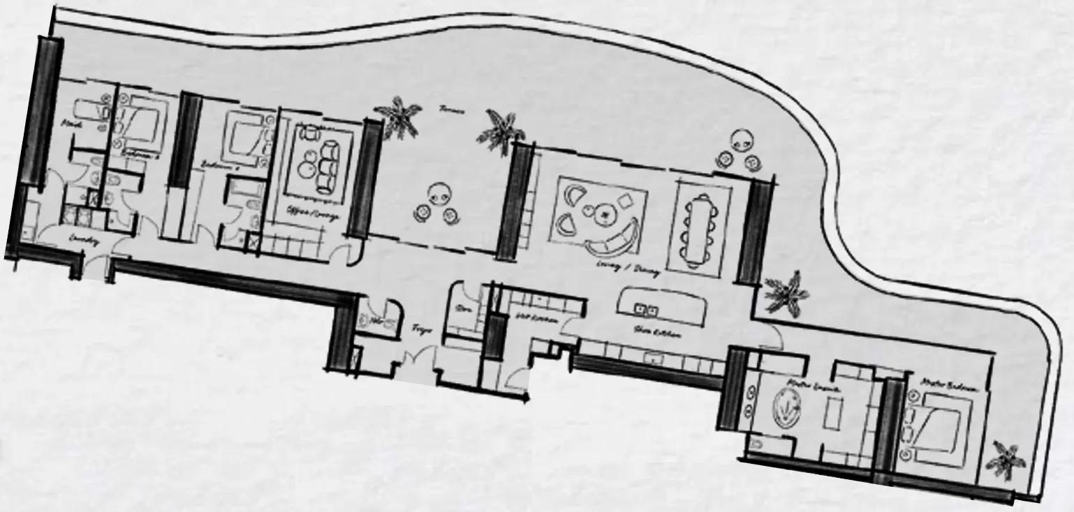 3 bedroom Apartments floor plan at Wedyan – The Canal