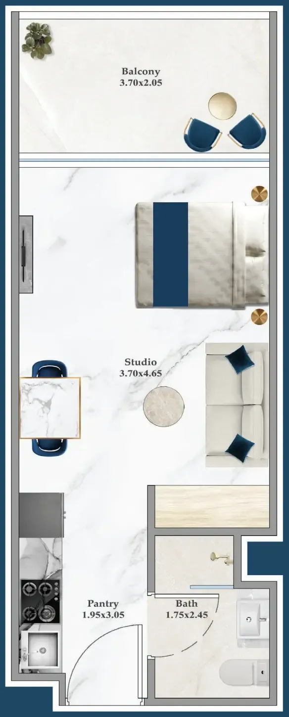 0 bedroom Apartments floor plan at Serenz
