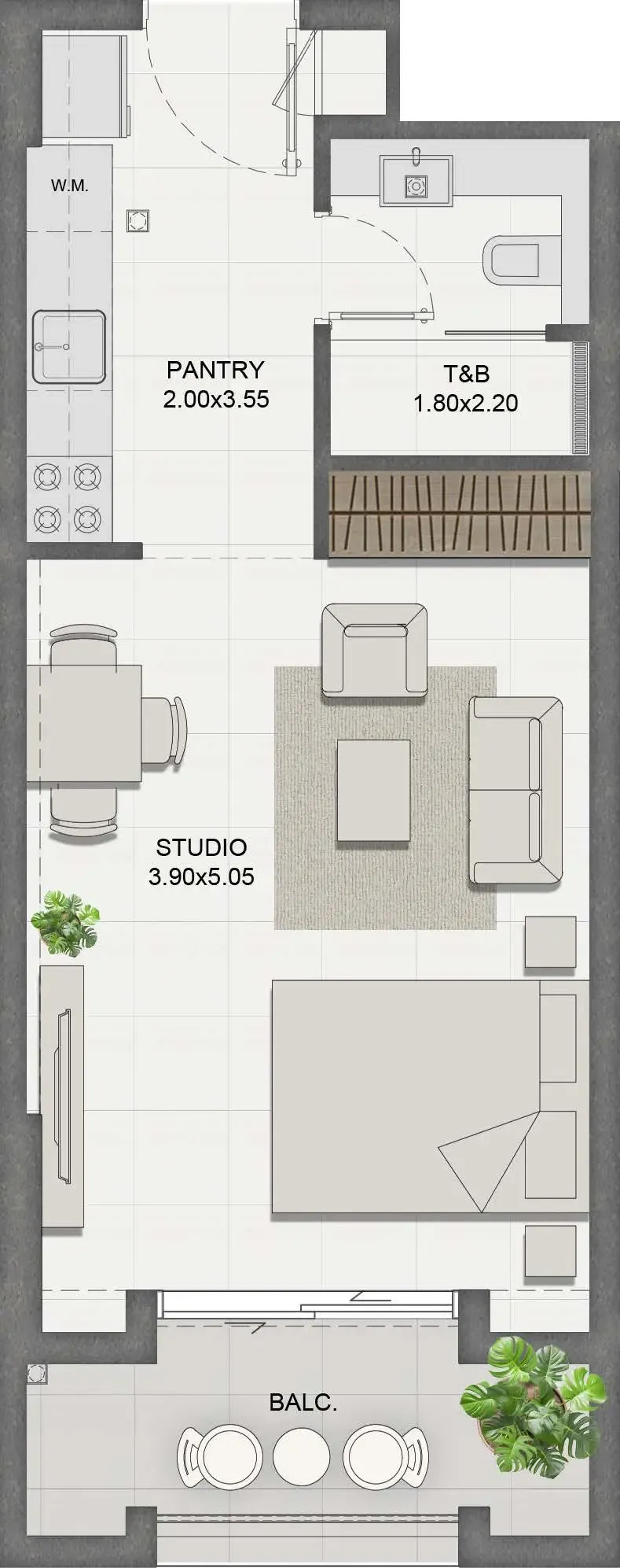 0 bedroom Apartments floor plan at Reeman Residence 01