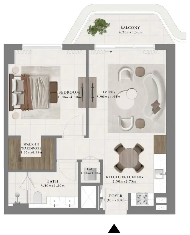 1 bedroom Apartments floor plan at Sera 2