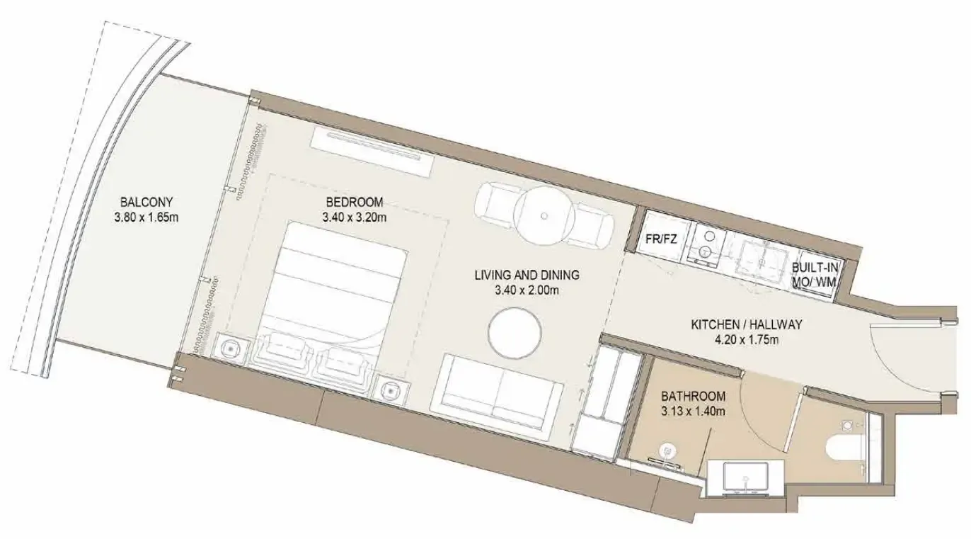 0 bedroom Apartments floor plan at Laguna Residence