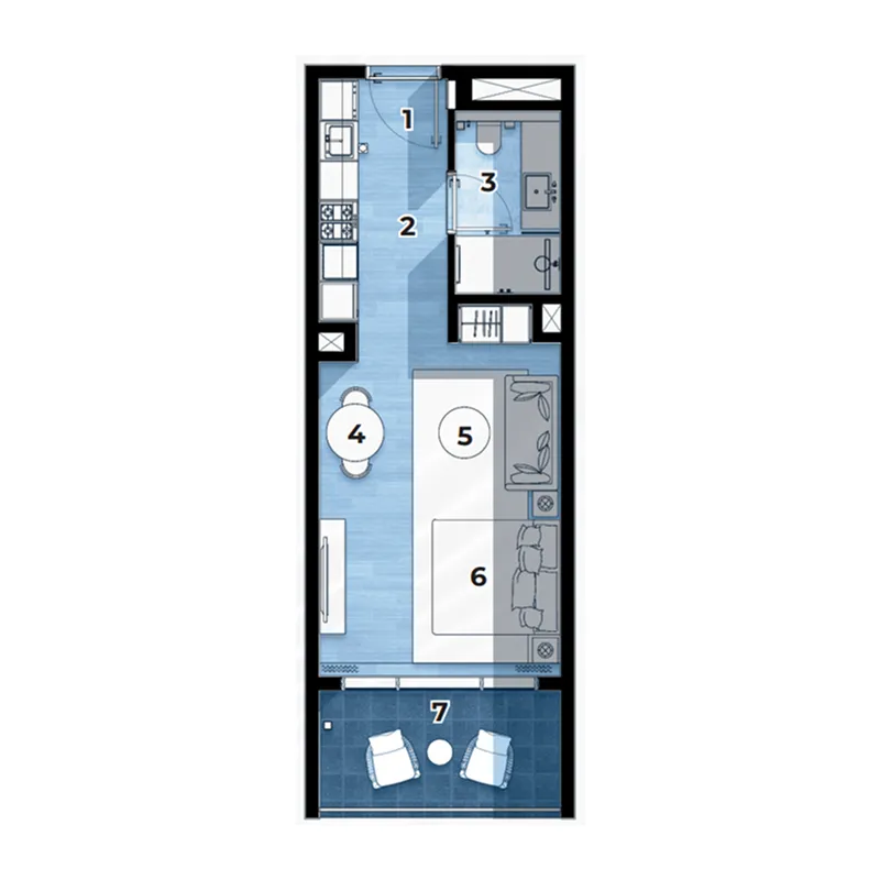 0 bedroom Apartments floor plan at Al Hamra Waterfront