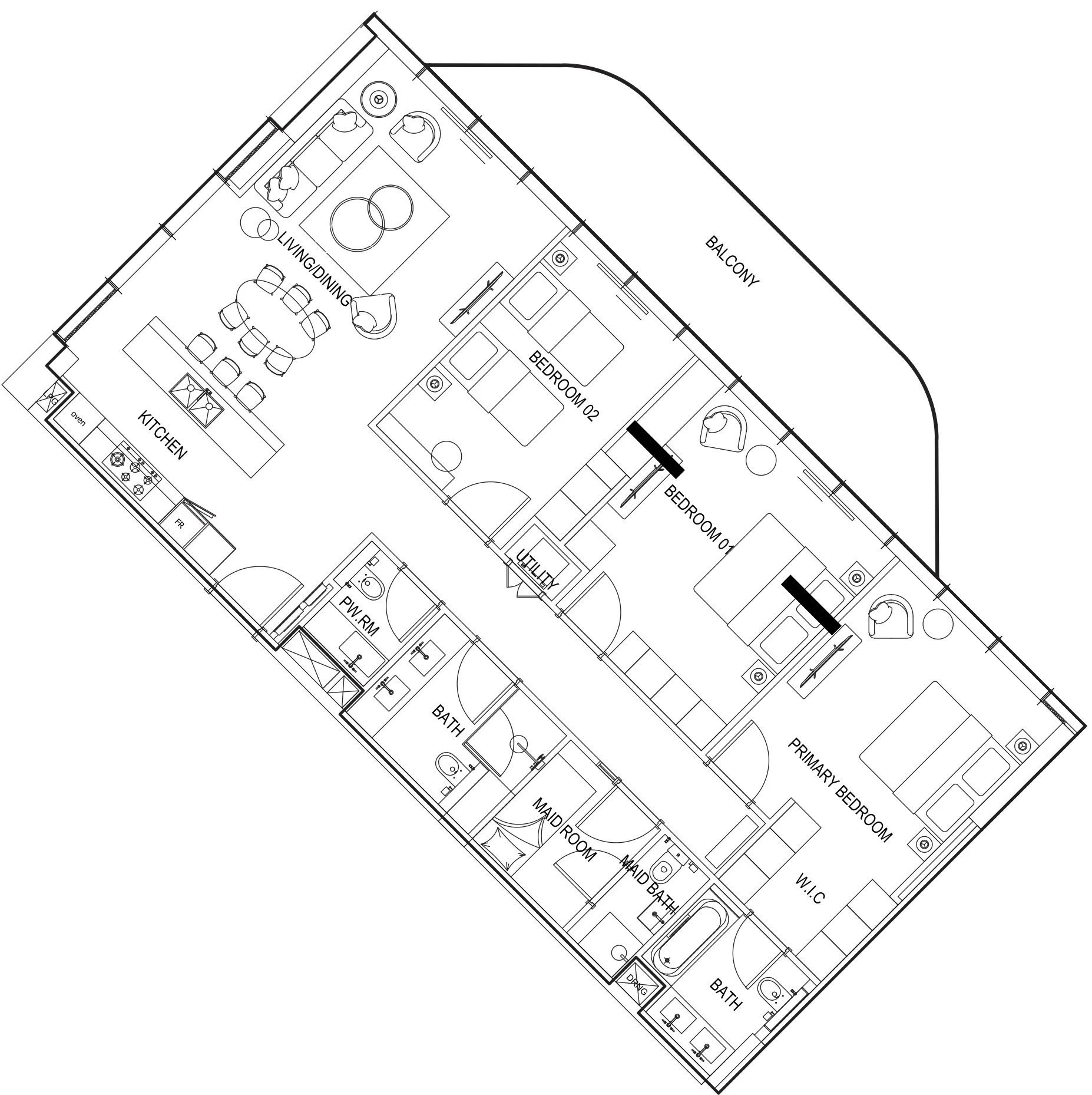 3 bedroom Apartments floor plan at Parkway by Prestige One