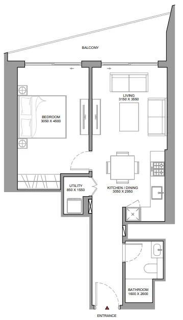 1 bedroom Apartments floor plan at The Eden at Sobha Central