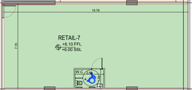  bedroom Retail floor plan at Binghatti Flare