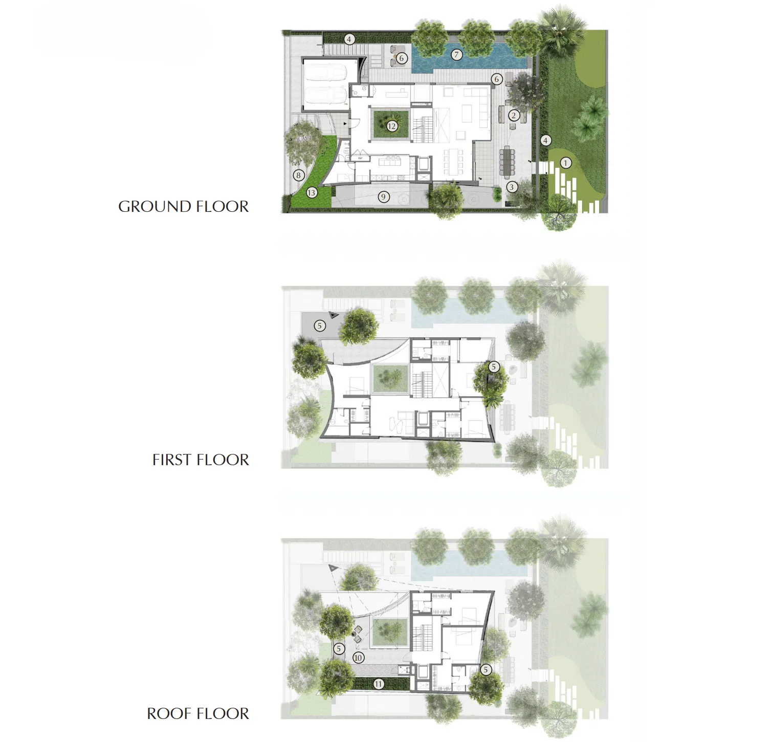 5 bedroom Villa floor plan at Lunaya