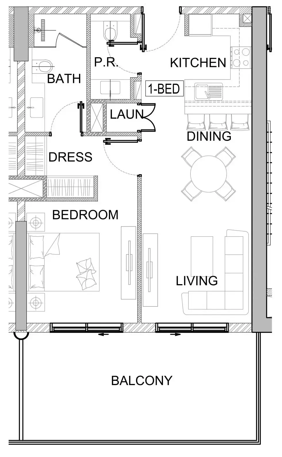 1 bedroom Apartments floor plan at Valencia