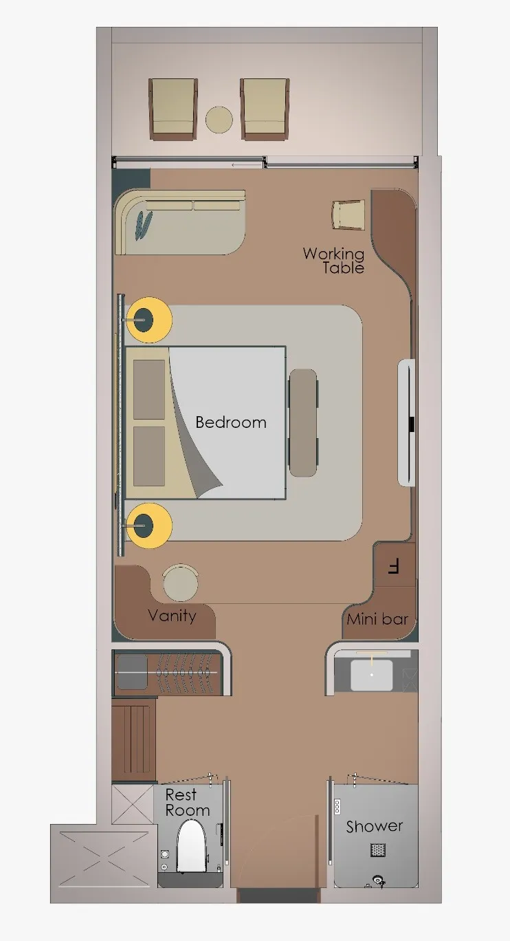 0 bedroom Apartments floor plan at Hotel London