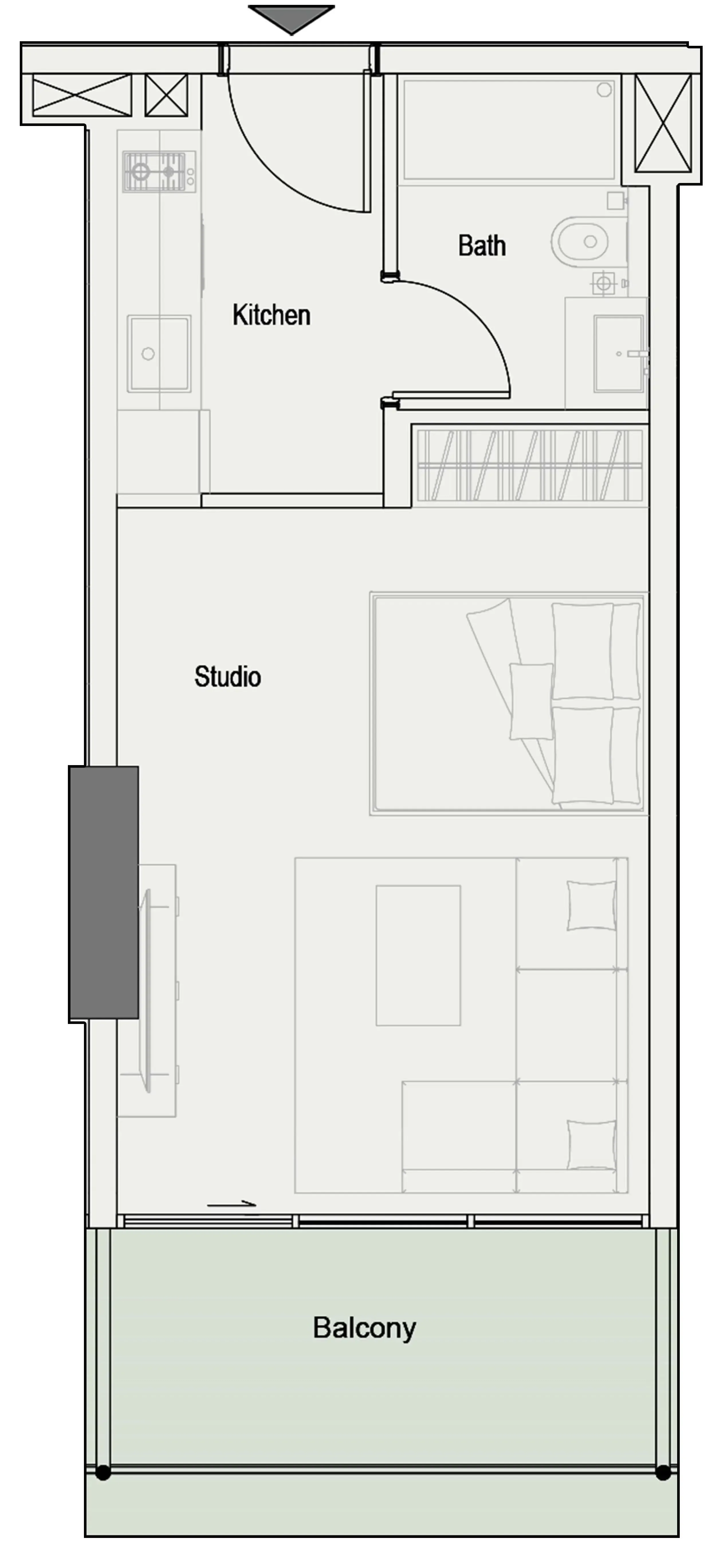 0 bedroom Apartments floor plan at One Park Square