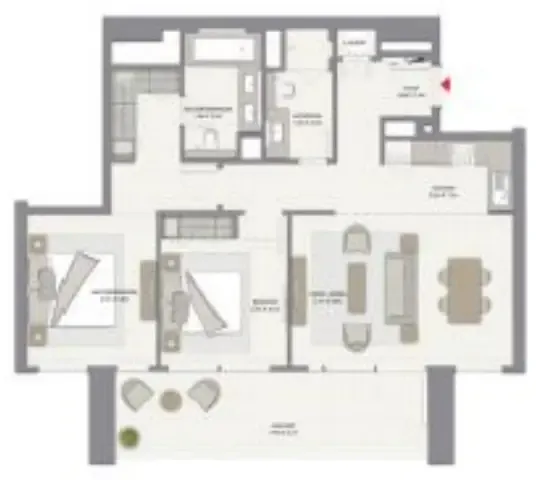 2 bedroom Apartments floor plan at Harbour Gate