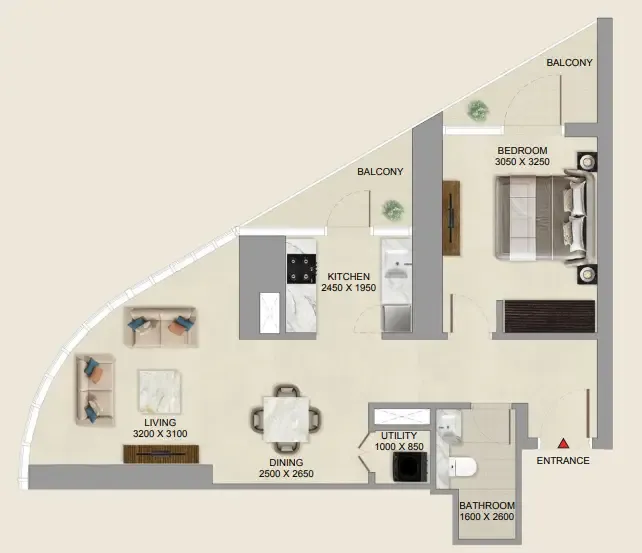 1 bedroom Apartments floor plan at Skyvue Altier