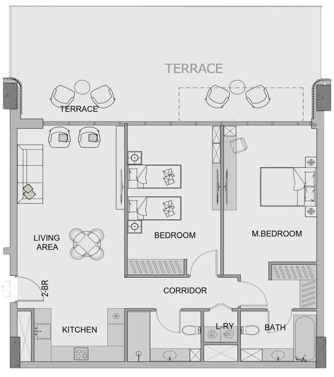 2 bedroom Apartments floor plan at Edgewater Residences 1, 2 and 3