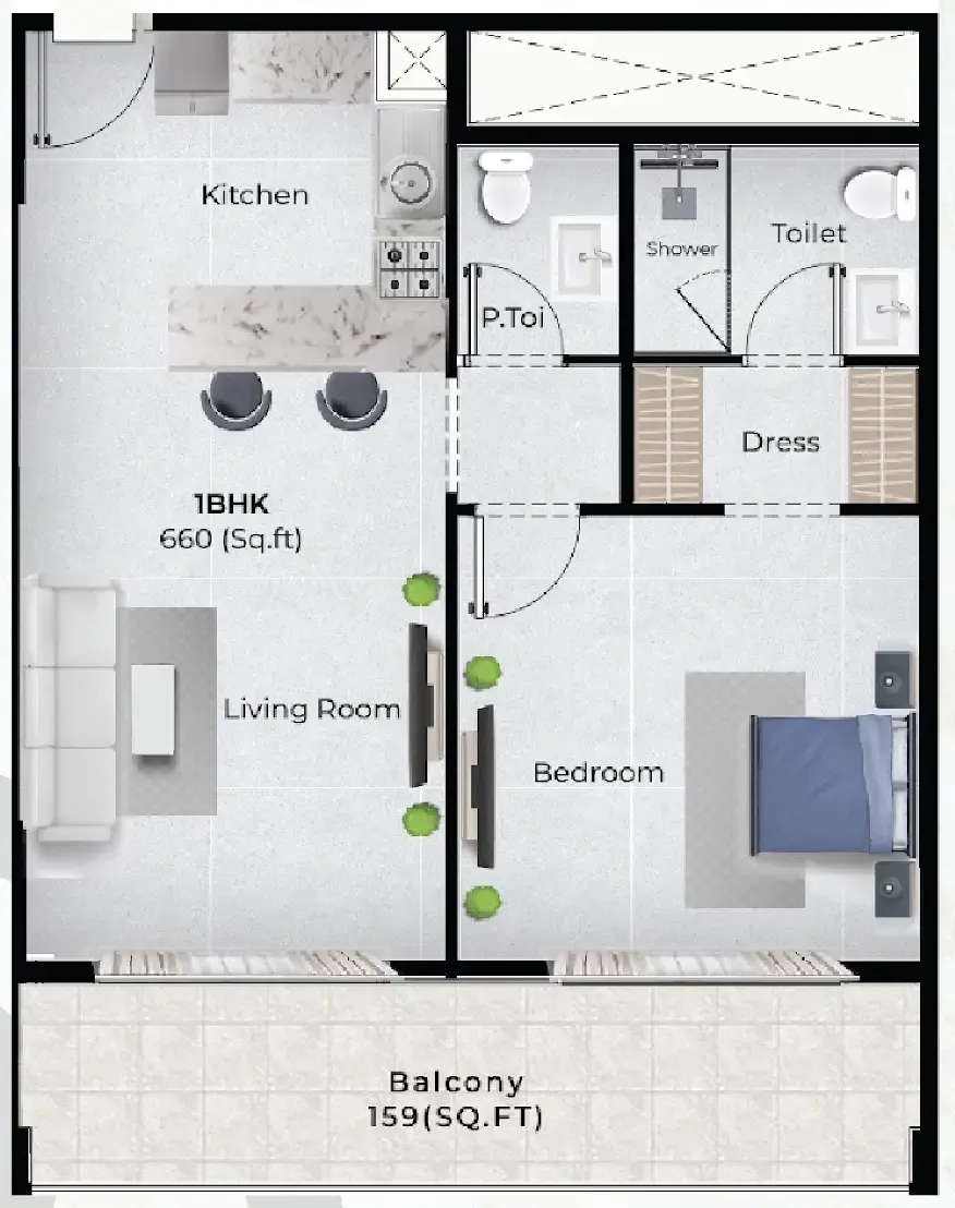 1 bedroom Apartments floor plan at Chapter 02 by Newbury