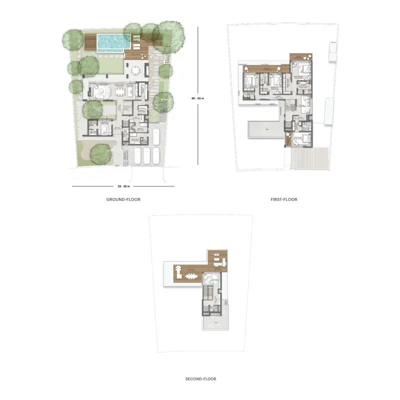 5.5 bedroom Villa floor plan at Sha Residence Emirates