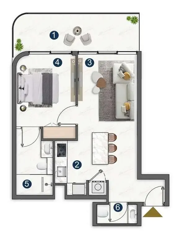1 bedroom Apartments floor plan at Voxa Pantheon