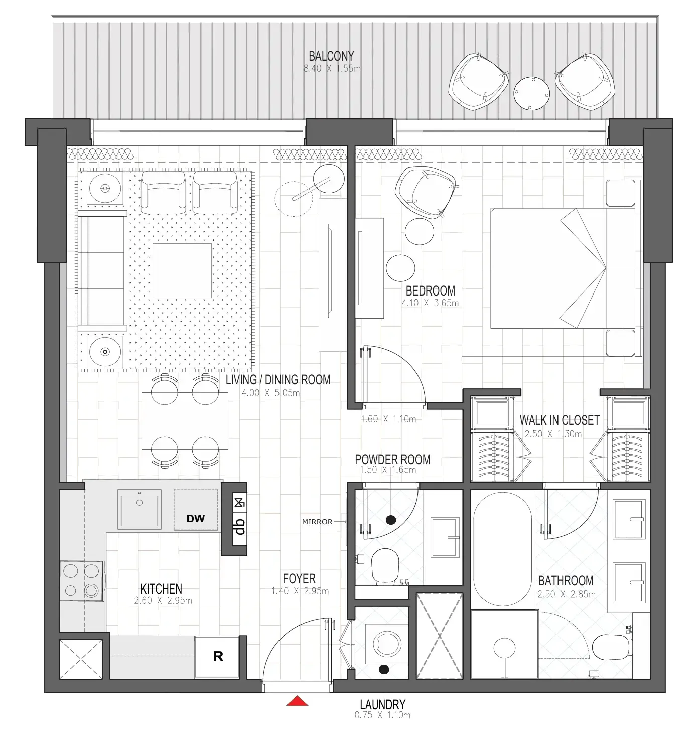 1 bedroom Apartments floor plan at Palace Residences Al Mamsha