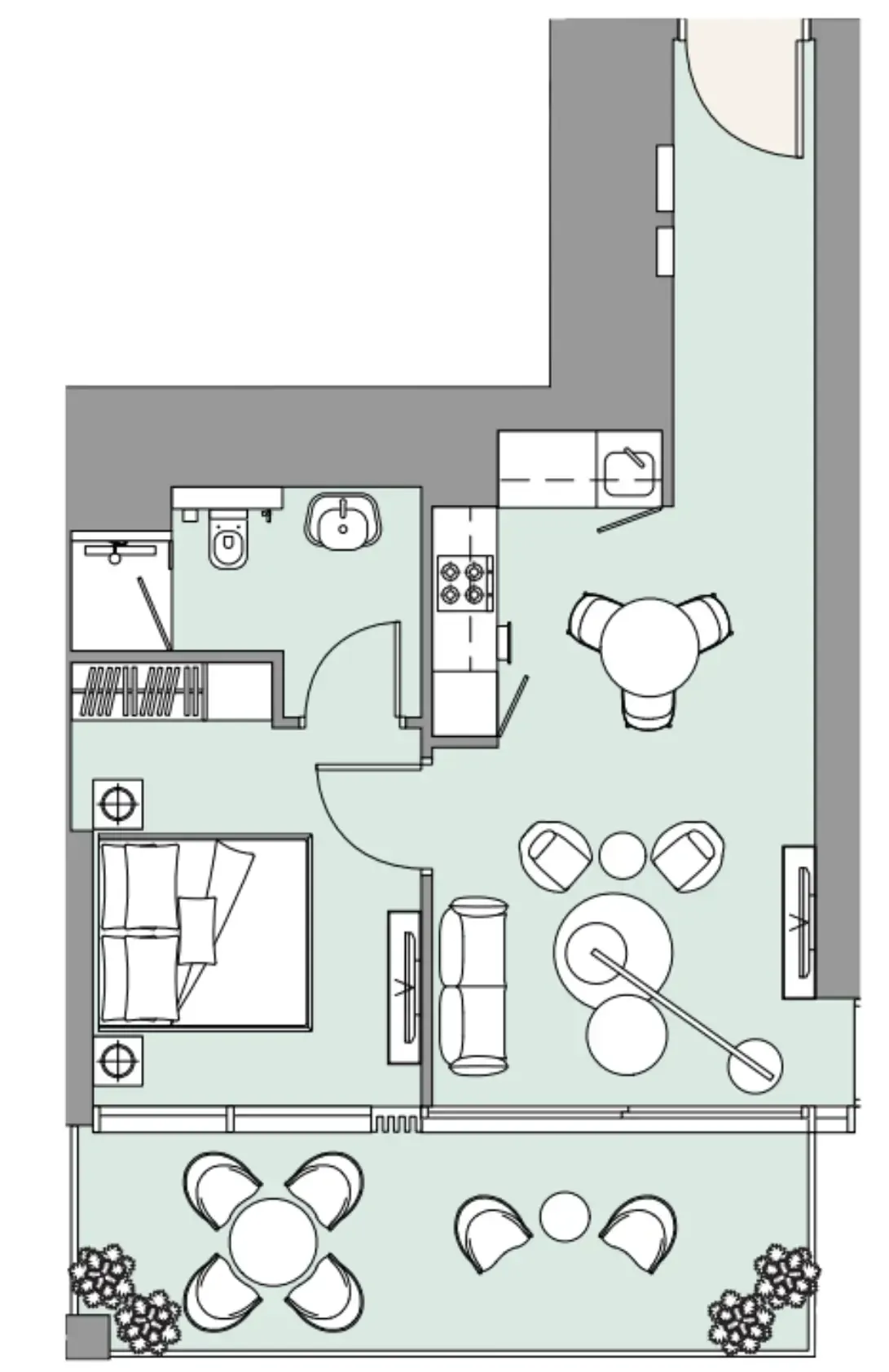 1 bedroom Apartments floor plan at The Edge