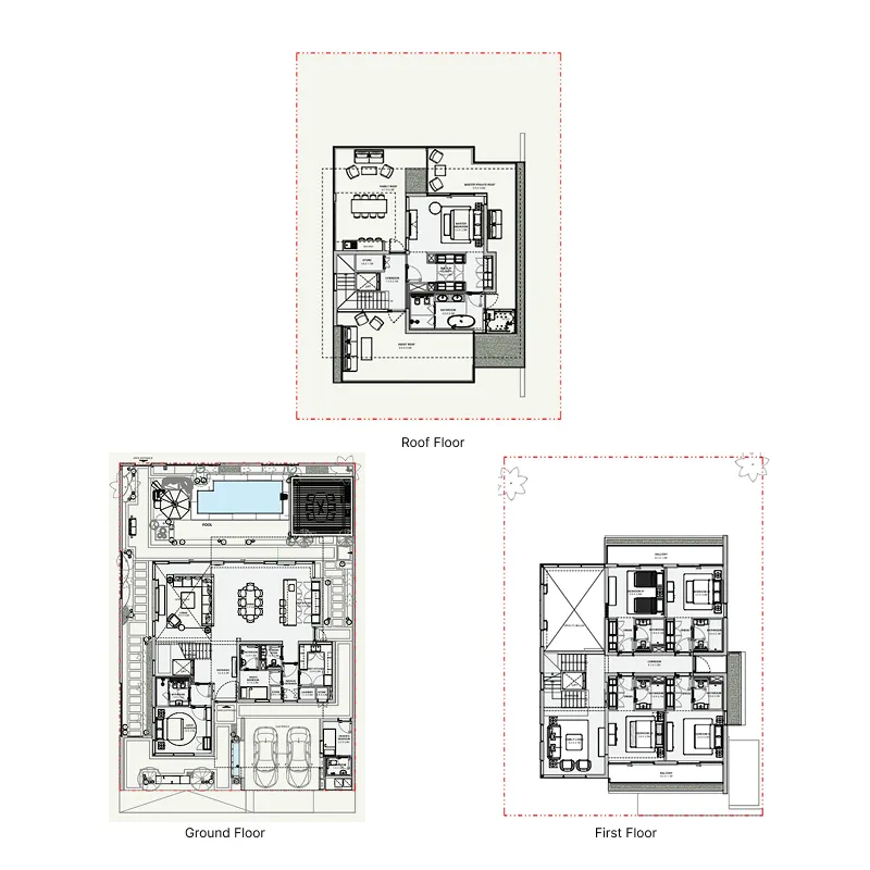6.5 bedroom Villa floor plan at Azizi Florence