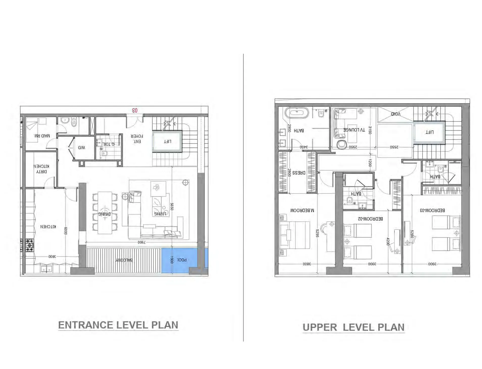 3 bedroom Duplex floor plan at Avior