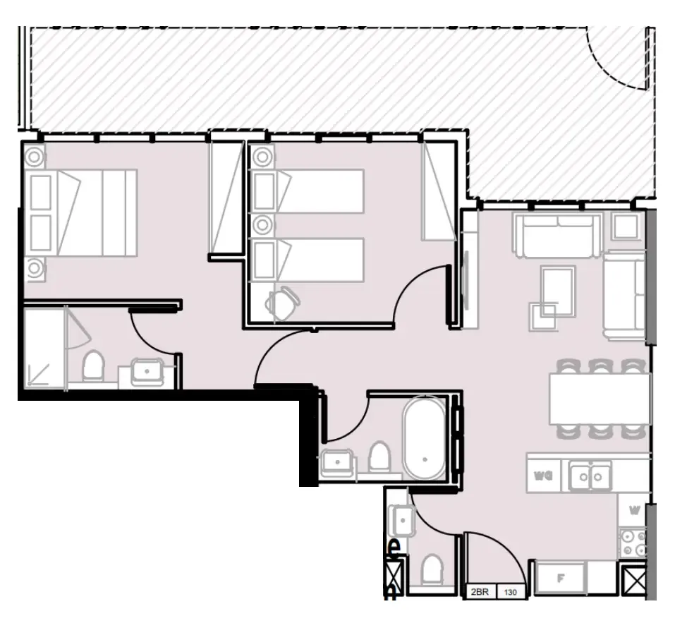 2 bedroom Apartments floor plan at Verdana III