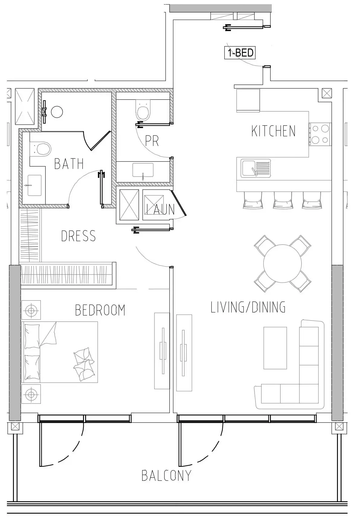 1 bedroom Apartments floor plan at Damac Riverside Views