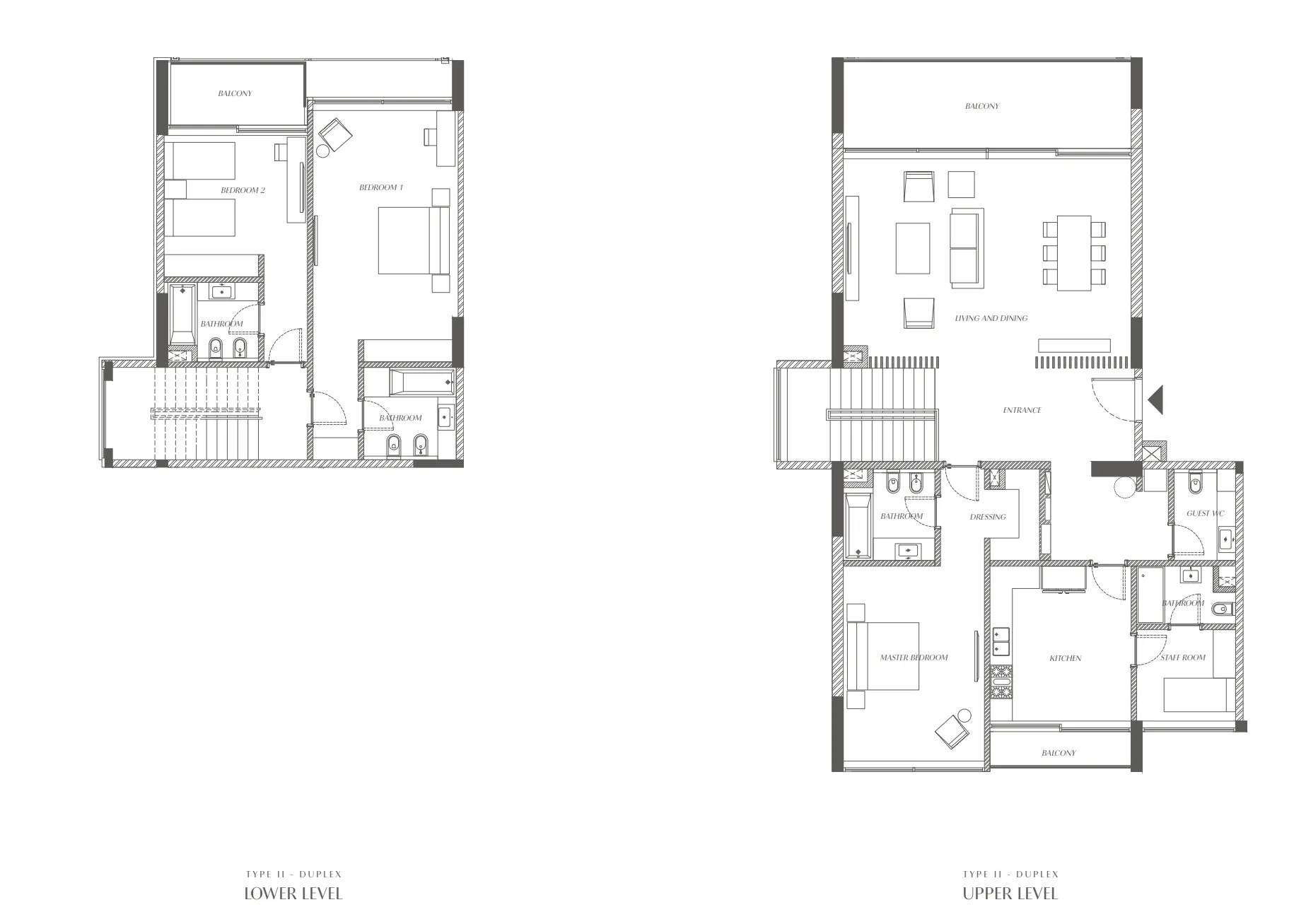 3 bedroom Duplex floor plan at Sealine Residence