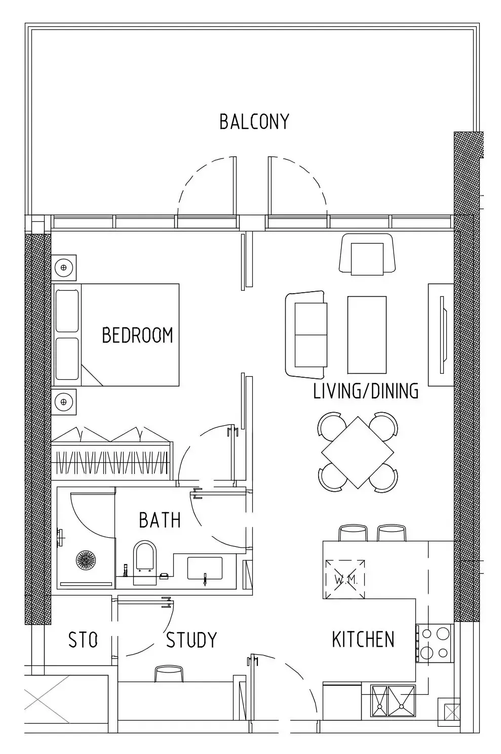 1 bedroom Apartments floor plan at Damac District