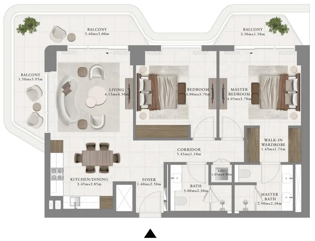 2 bedroom Apartments floor plan at Sera 2