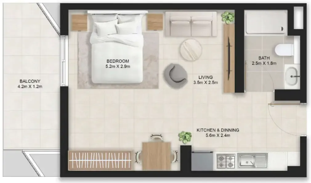 0 bedroom Apartments floor plan at Stellar Axis