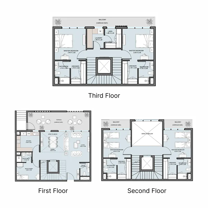 4 bedroom Townhouse floor plan at The District