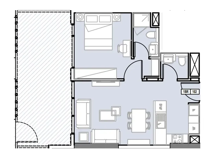 1 bedroom Apartments floor plan at Verdana III
