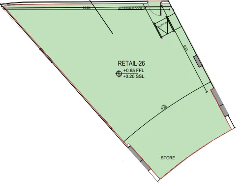  bedroom Retail floor plan at Binghatti Flare