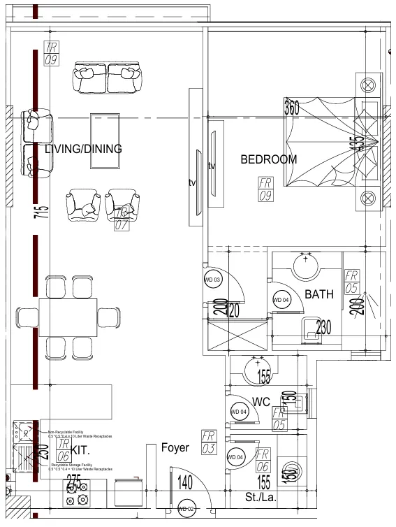 1 bedroom Apartments floor plan at Paradise View II