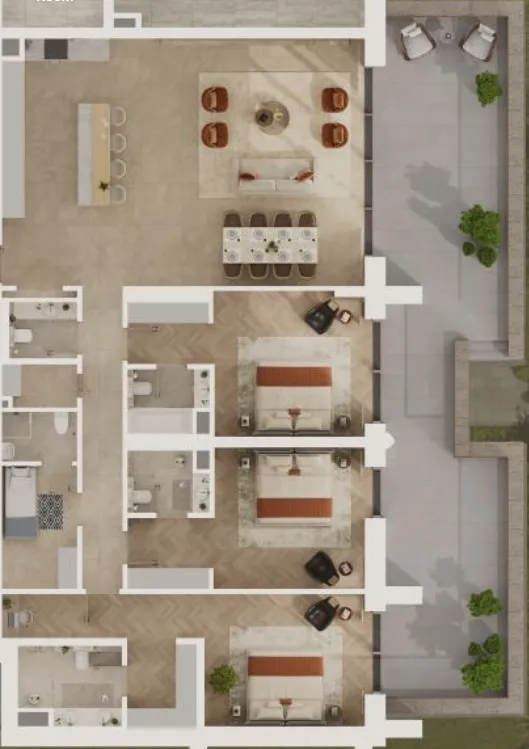 3 bedroom Apartments floor plan at Sama Yas