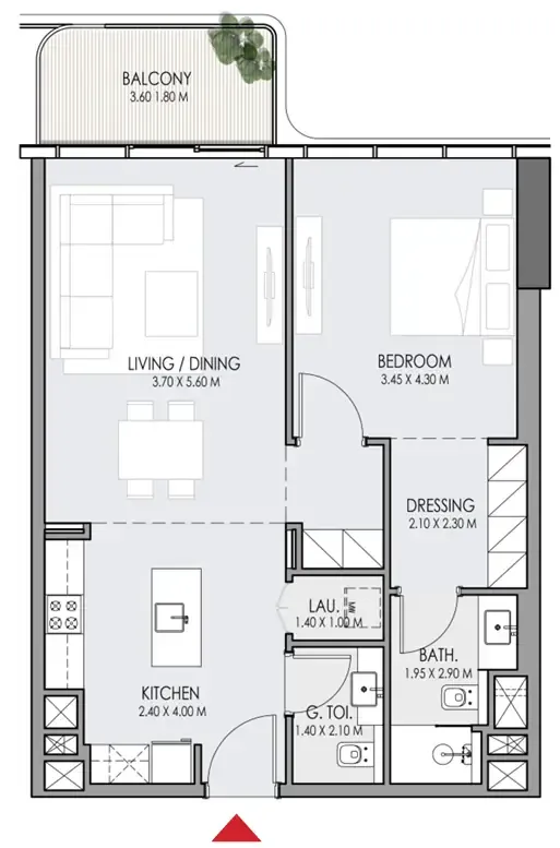 1 bedroom Apartments floor plan at Do Hotels and Residences