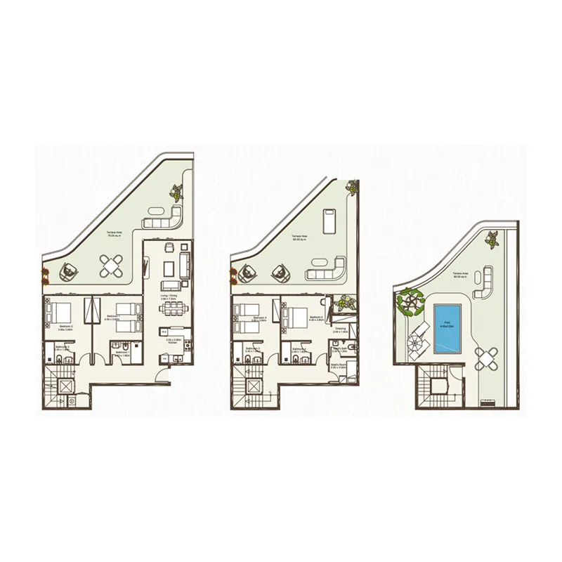 4 bedroom Duplex floor plan at Bab Al Qasr Sea View Residence 51