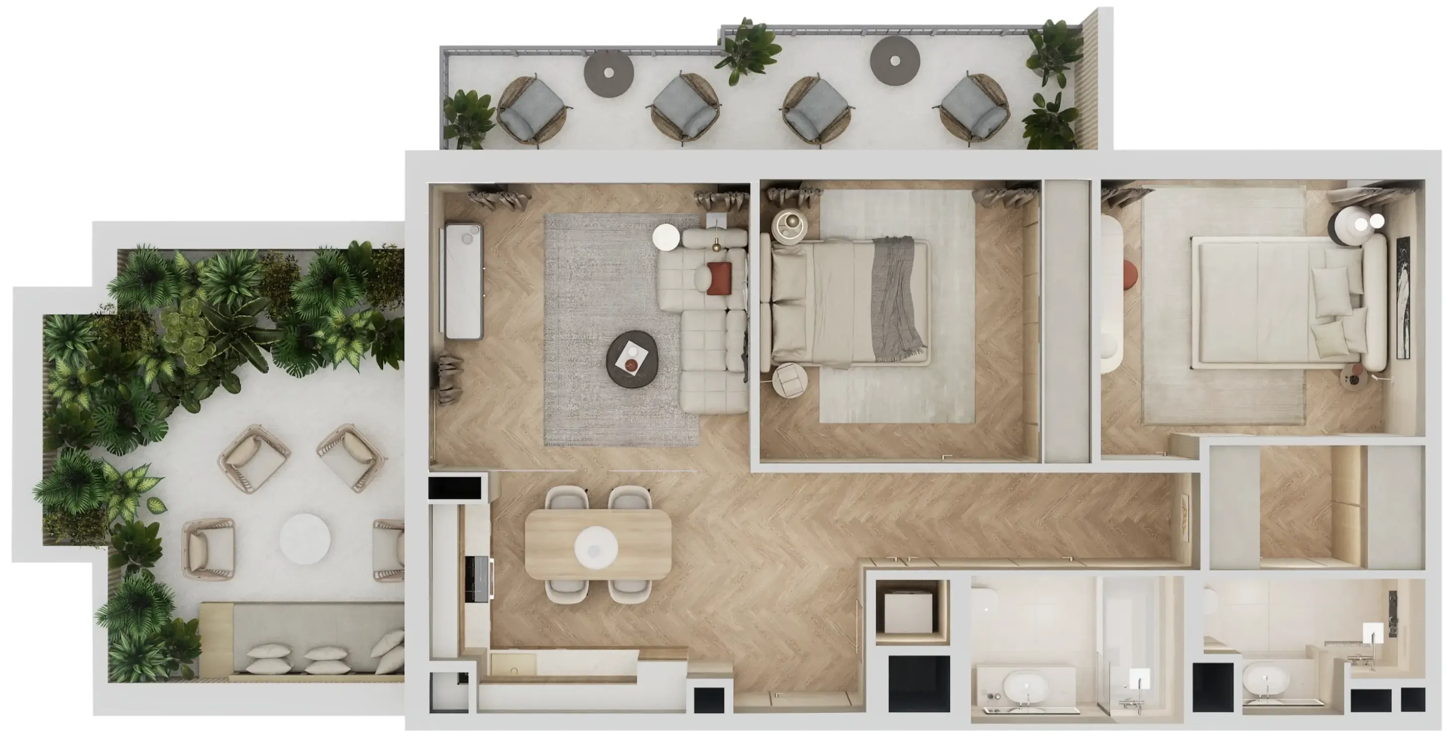 2 bedroom Apartments floor plan at Arisha Terraces