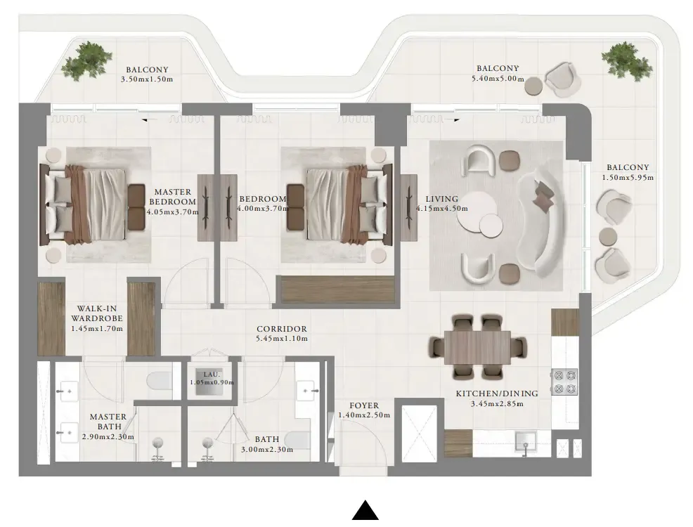 2 bedroom Apartments floor plan at Sera 2