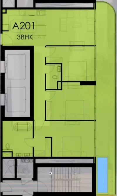 3 bedroom Apartments floor plan at Ocean Pearl 1 and 2