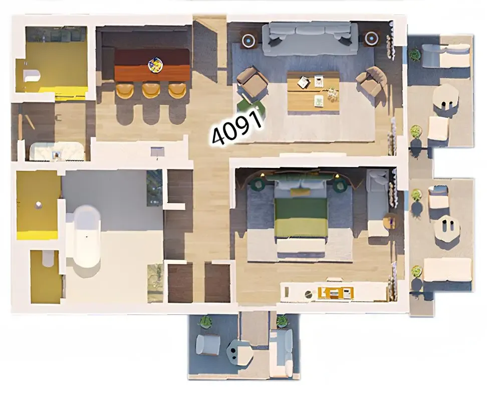 1 bedroom Apartments floor plan at The Heart of Europe - Portofino