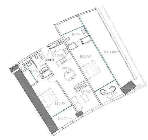 2 bedroom Apartments floor plan at Safa Two de Grisogono