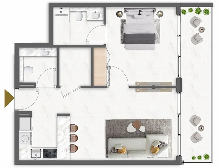 1 bedroom Apartments floor plan at Omya Residence