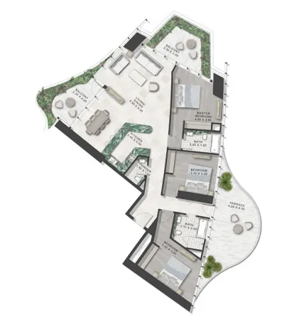 3.5 bedroom Apartments floor plan at Safa One de Grisogono
