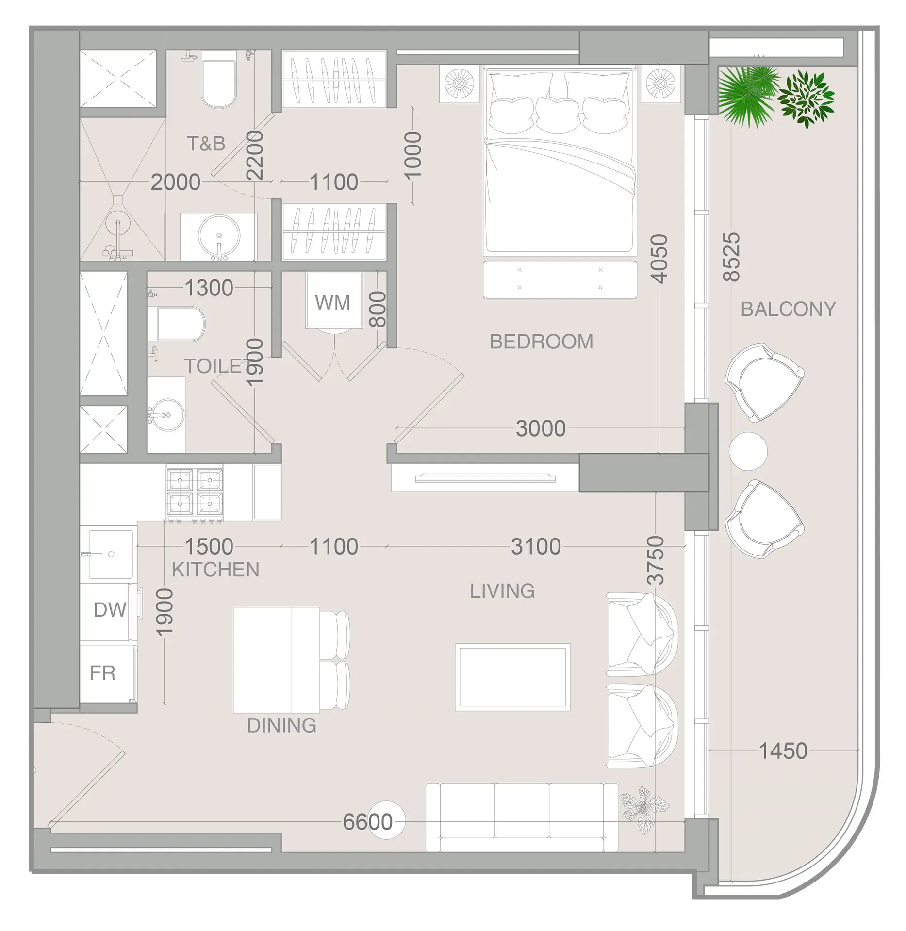 1 bedroom Apartments floor plan at ALTA V1EW