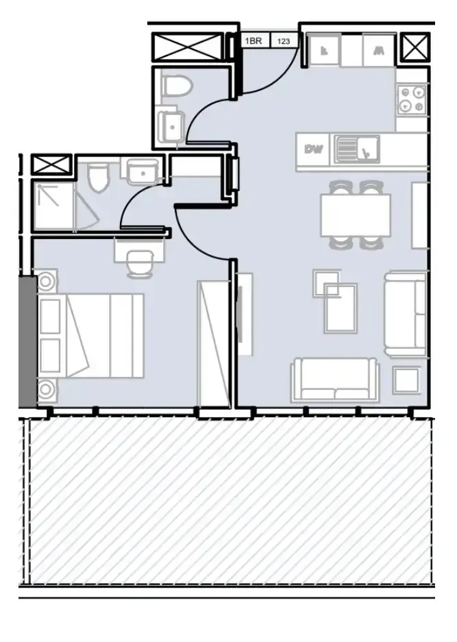1 bedroom Apartments floor plan at Verdana III