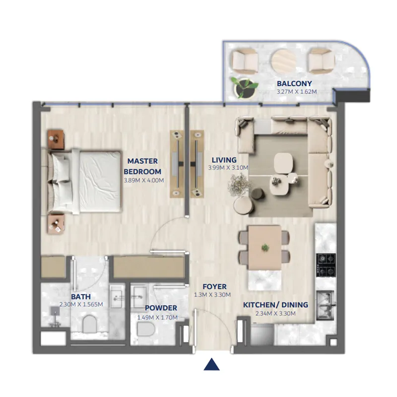 1 bedroom Apartments floor plan at Vedaire Residences