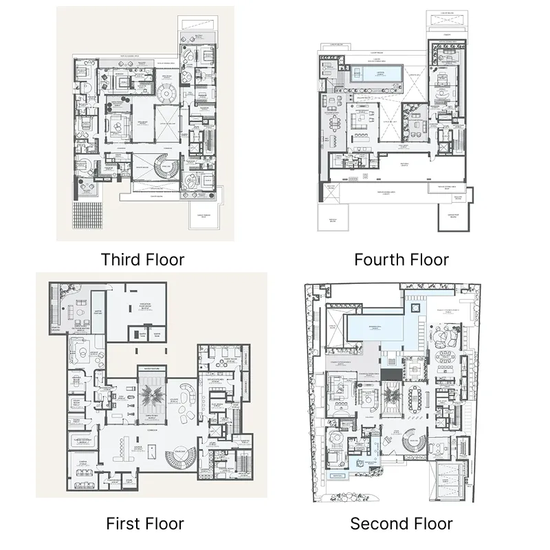 8 bedroom Villa floor plan at Monaco Mansions
