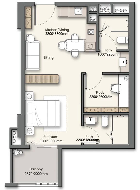 0 bedroom Apartments floor plan at Yigo 26